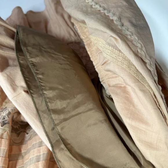 Camelot Italy Peach Lace Tiered Midi Skirt Size S Boho Romantic Cottagecore - Picture 7 of 16